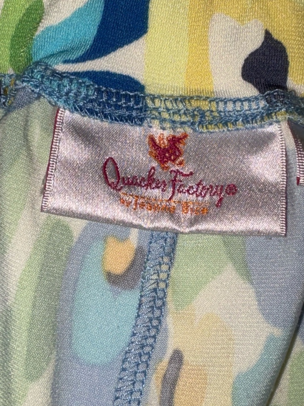 Quacker Factory Blue, Yellow & Green Floral Cropped Pant - Picture 5 of 6